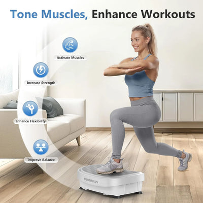 Vibration Platform Machine, Full Body Workout Vibration Fitness Platform, with Loop Bands & Remote