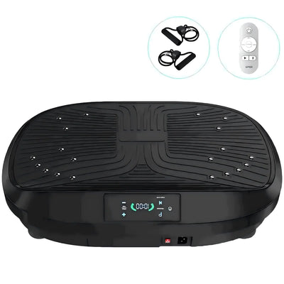 Vibration Plate, Whole Body Workout Vibration Fitness Platform for Lymphatic Drainage, with Inflatable Cushion, 2 Resistance Bands