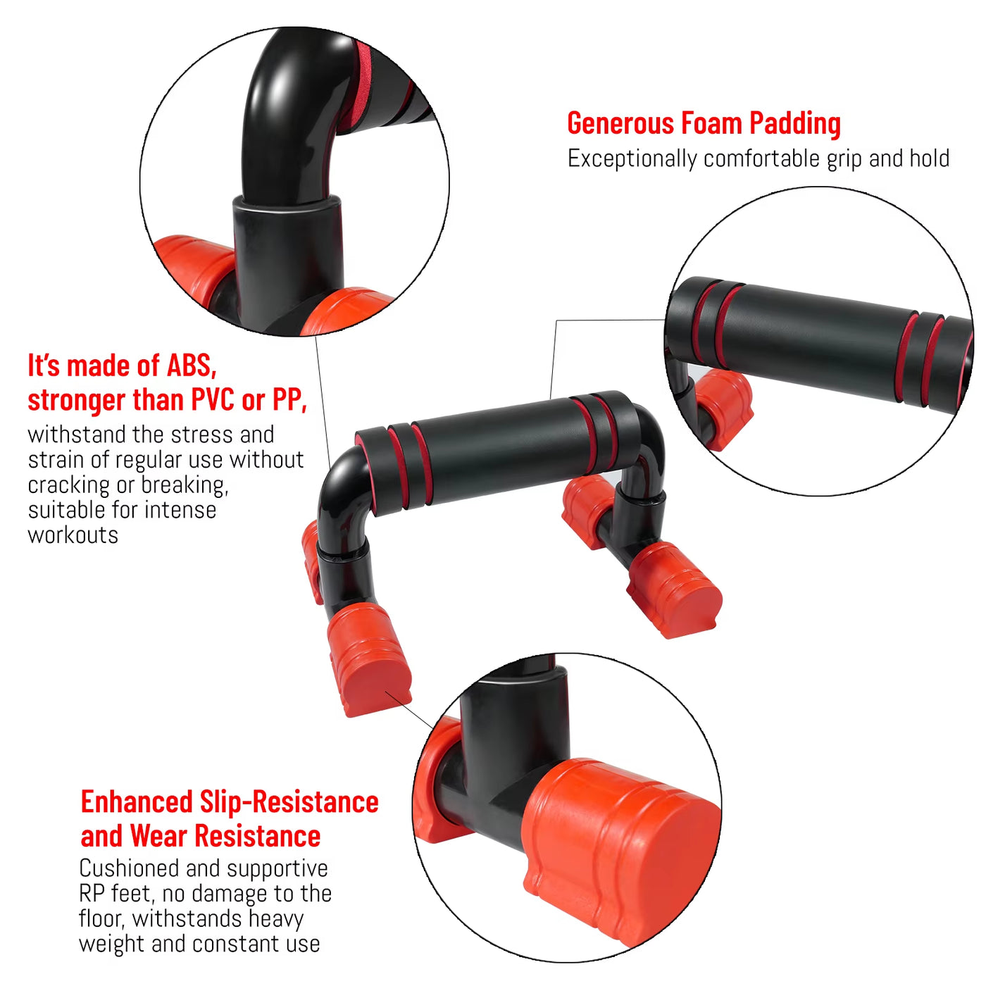 AVIVOR Push up Bars - Robust Handle Generous Foam Anti-Slip Footpads Workout Stands for Strength Training, Push up Stands